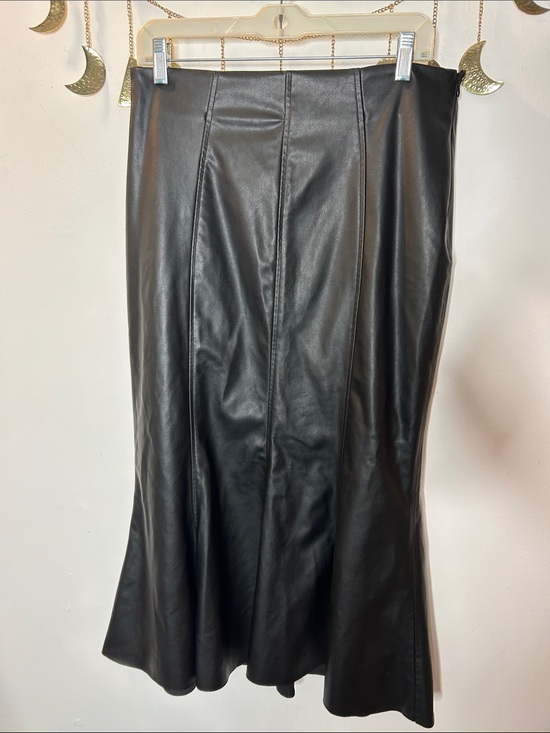 Zara Dresses & Skirts - Zara Black Faux Leather Midi Skirt